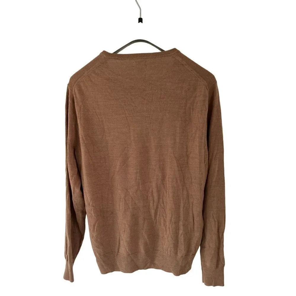J.CREW Crewneck Pullover Wool Blend Beige Coffee color Sweater Size  XLarge